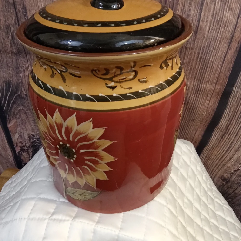 Sunflower Ceramic Jar with Lid